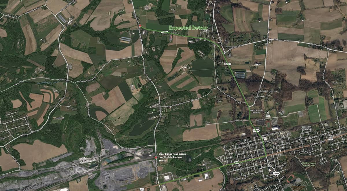 Clear Spring Rd. bridge over railroad tracks to close indefinitely (Updated)