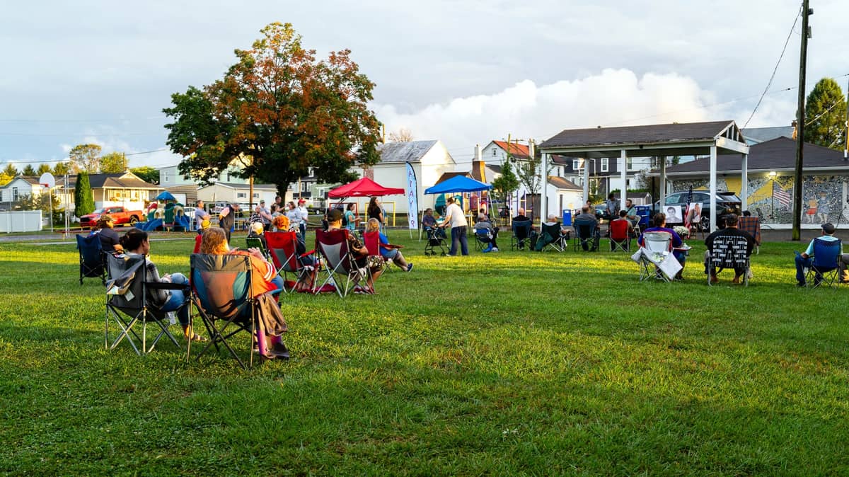 Attendees at 2025-09-25 Charlie Kirk vigil at Hilltop Playground