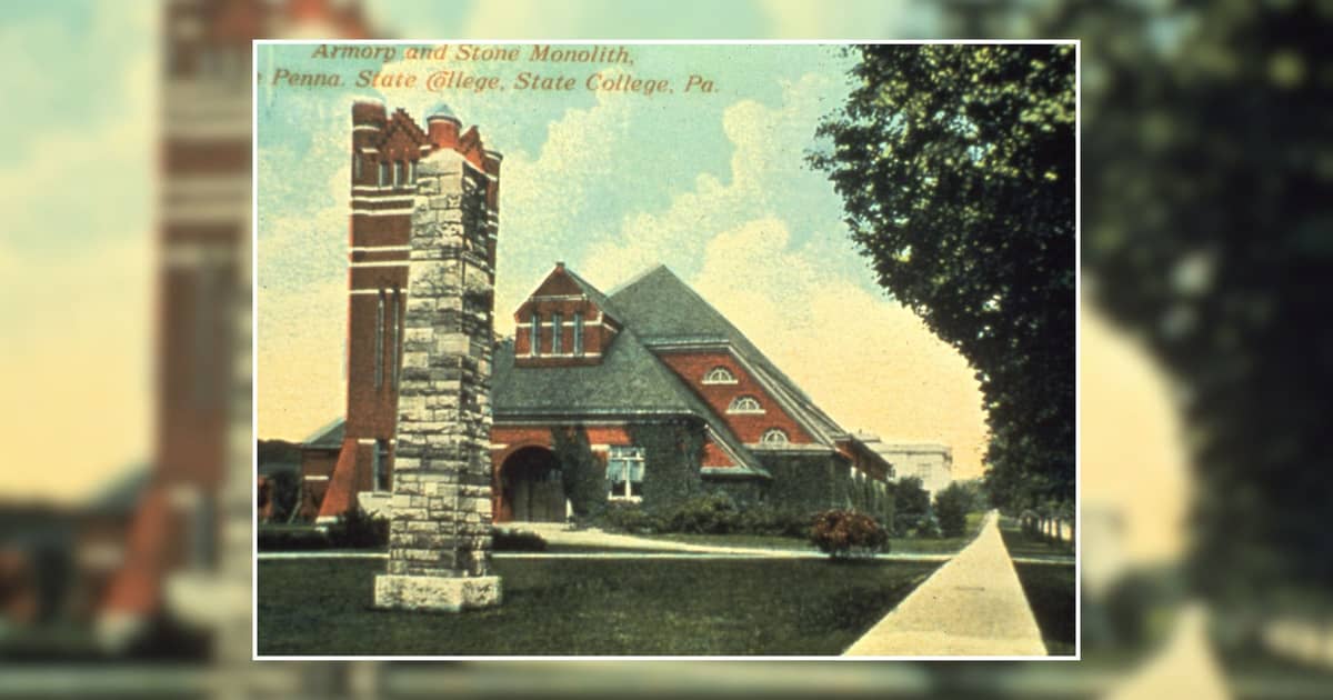 A stone from Mount Gretna tops the historic obelisk at Penn State