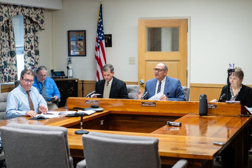 Left to right: County Administrator Jamie A. Wolgemuth, County Controller Robert M. Mettley, Commissioners Robert J. Phillips, Michael J. Kuhn, Jo Ellen Litz