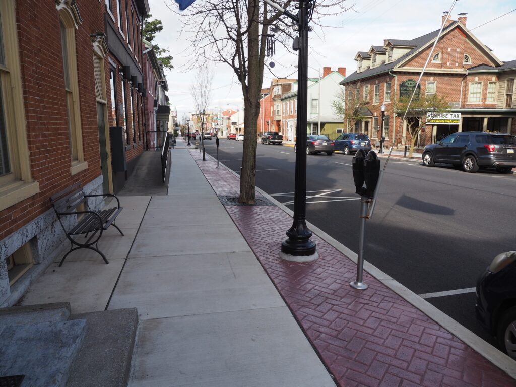 New sidewalk and verge in 500 block of Cumberland Street is part of the Cumberland Streetscape project.