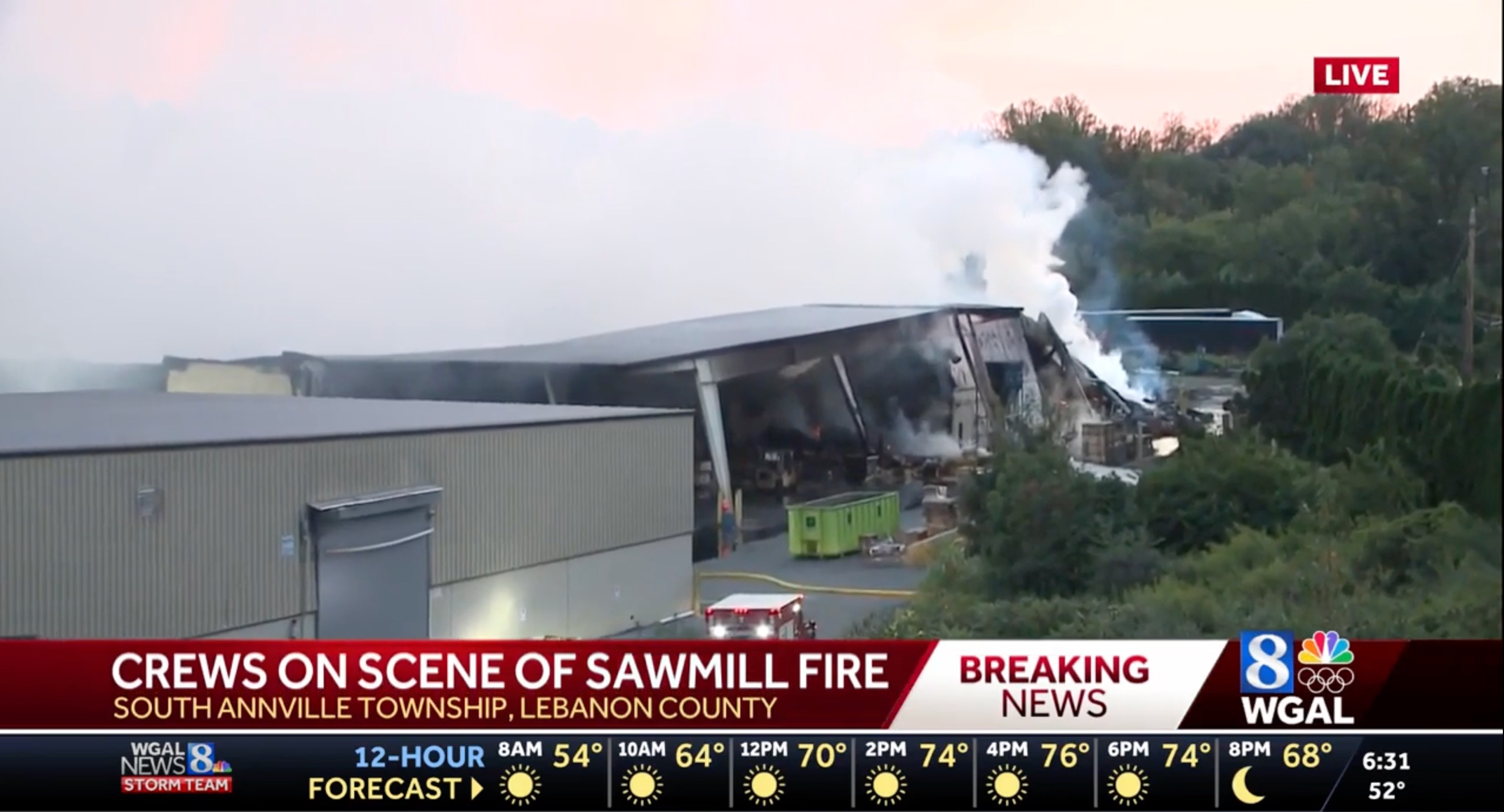 Three-alarm blaze at Weaber Lumber facility expected to smolder